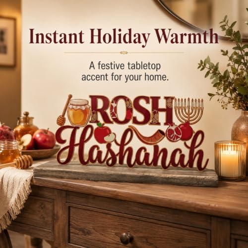 Metal Rosh Hashanah Decorations Jewish New Year Table Centerpiece
