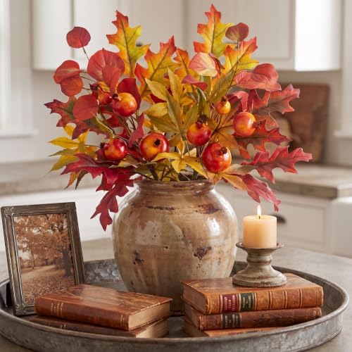Briful 2-Pack 19-Inch Artificial Fall Stems with Pomegranates