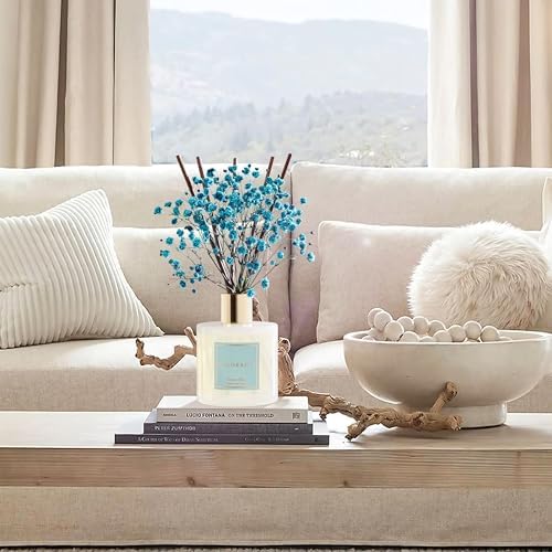 COCORRÍNA Reed Diffuser - Ocean Mist 6.7 Fl.oz Reed Diffuser Set with Sticks & Preserved Baby's Breath, Reed Diffuser