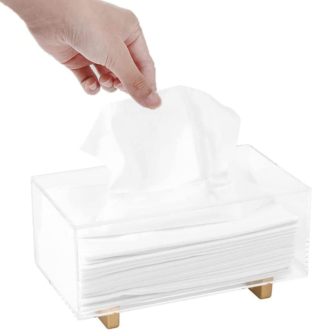 Thick Acrylic Tissue Box Holder Rectangular Tissue Box Dispenser / Rectangle / Clear
