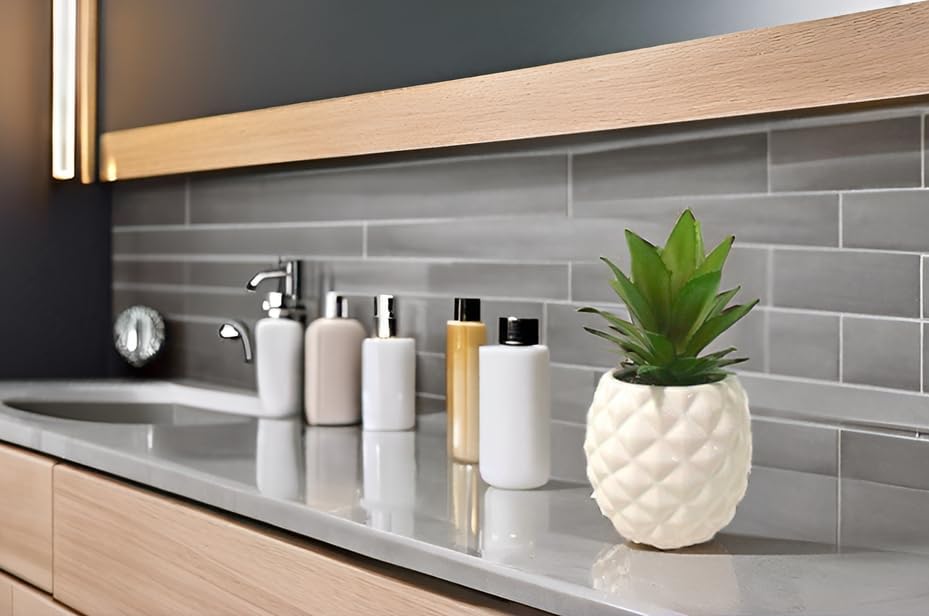 Porcelain Pineapple Ananas Faux Plant Potted Artificial Succulent 7.8" Home Office Bathroom / White