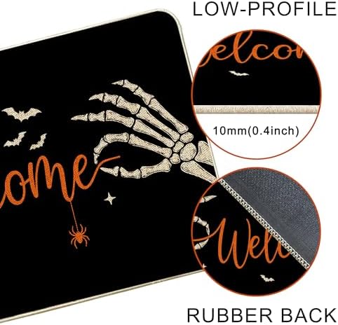 Hexagram Halloween Door Mat 17x29 Inch Halloween Skull Doormat Outdoor