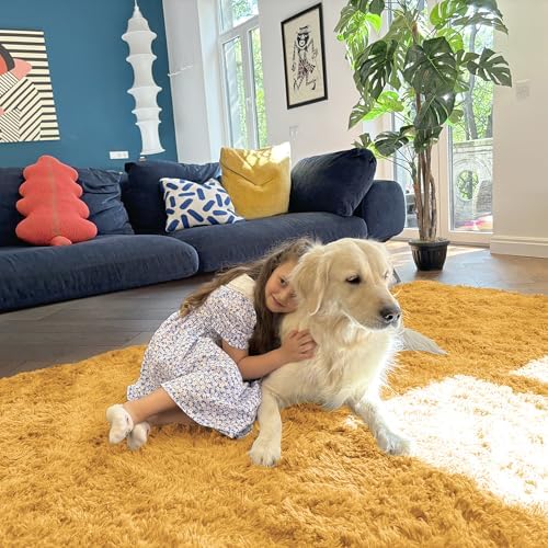 OLANLY 2x8 Machine Washable Runner Rugs for Hallway, Soft Fluffy Shaggy Bedside Rugs for Bedroom, Living Room, Indoor