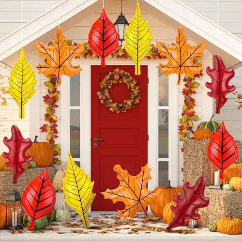 12 Pcs Fall Inflatable Leaf Classroom Decor Thanksgiving Large Maple Leaf