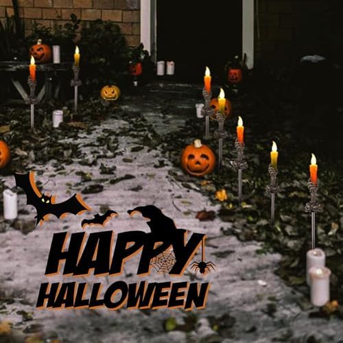 Halloween Decorations Outdoor, Solar Pathway Lights, 10 Pack
