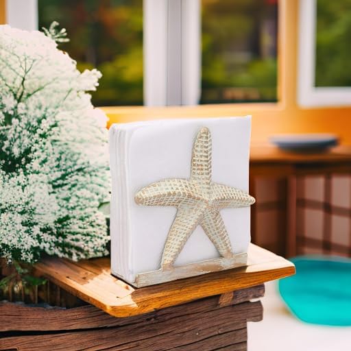 Nautical Napkin Holder / Starfish / Off-white