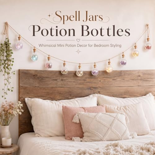 Patelai 30 Pcs Mini Glass Bottles with Cork Glass Tiny Potion Bottles with Lids Clear Mini Wishing Spell Jars with 20 Meters Hanging Rope for Necklace Making Halloween DIY Art Craft(Ball-Shaped)