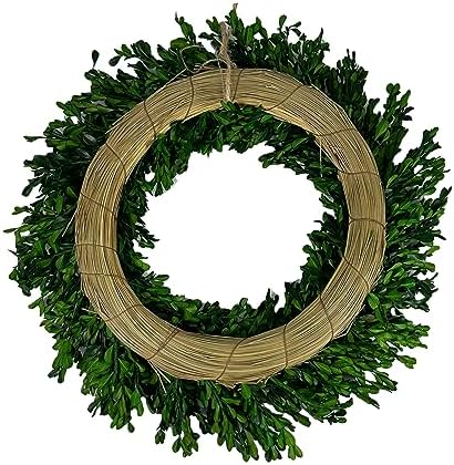 Galt International 21" Naturally Preserved Boxwood Fall Wreath – Fall, Thanksgiving & Christmas Front Door Decoration, Year Round Holiday Home Décor Accent