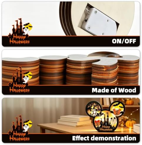 Mouse Halloween Decorations Wooden Table Centerpieces