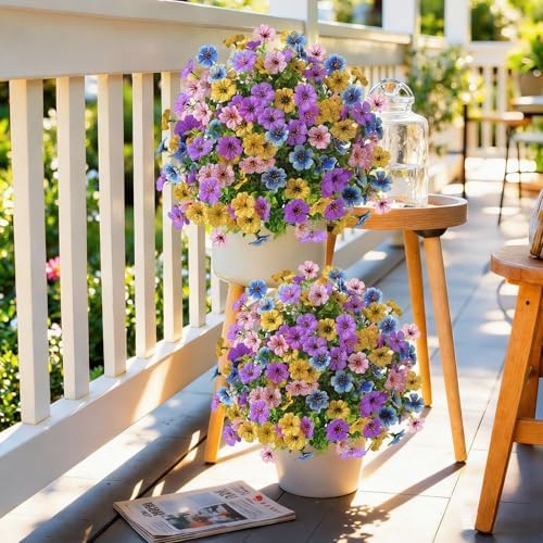 Alupssuc 2Pcs 20" Artificial Topiary Ball Flowers for Outdoors Decoration