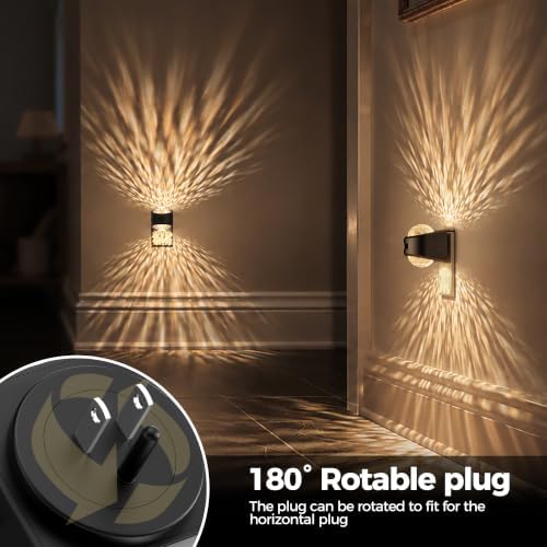 Briignite Motion Sensor Night Light Projector Dimmable Warm White Rotatable