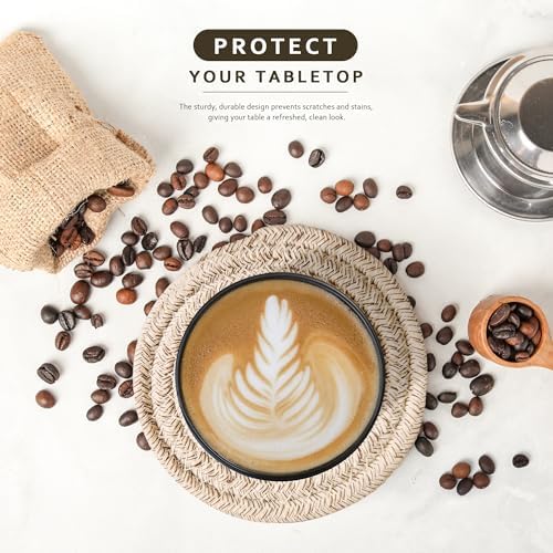 Lazebox Coasters Set of 8 for Drinks, 4 Inch Large Coasters for Coffee Table, Tabletop Protection for Hot & Cold