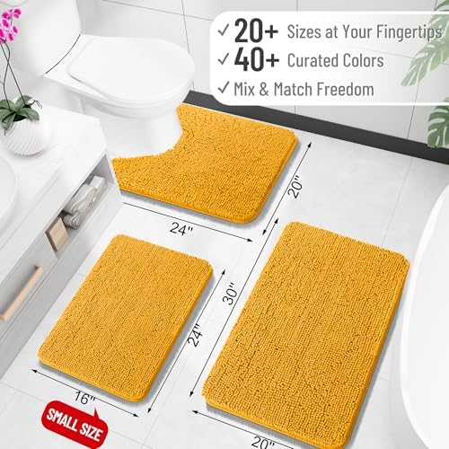 OLANLY Toilet Rugs U-Shaped 20x20, Soft Absorbent Chenille Contour Rugs