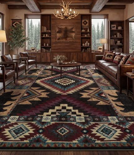 YIHOUSE 9x12 Western Cabin Area Rugs for Living Room