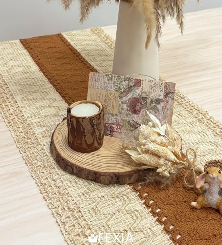 Boho Table Runner for Home Decor 12x72 Fall Coffee Table Decor Caramel