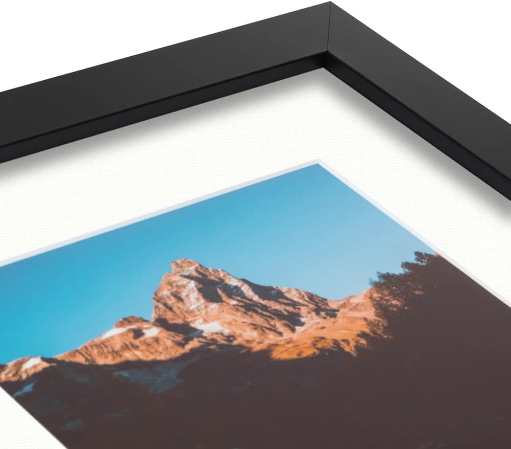 ArtToFrames Collage Photo Frame Double Mat with 1-8x10 and 2-5x7 inch Openings with Black Frame and Fabric White Top Mat
