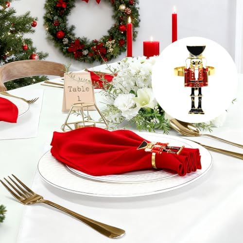 Christmas Nutcracker Napkin Ring Set of 6 for Holiday Dinner Decor