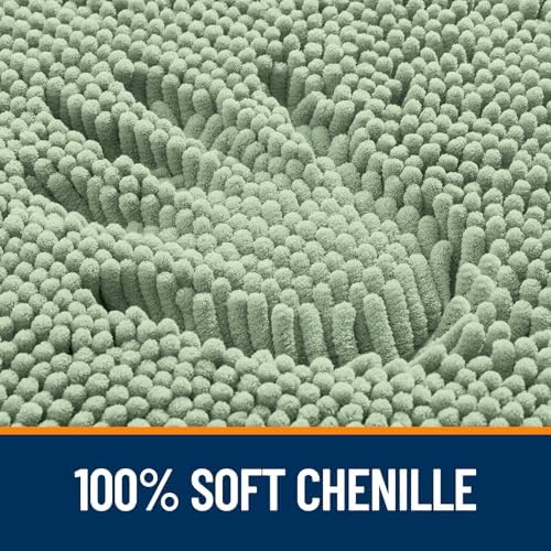 OLANLY Bathroom Rugs 34x21, Extra Soft Absorbent Chenille Bath Rugs