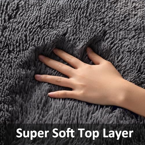 Ophanie Small 18''x30'' Rug Washable Non Slip Throw Bedside Area Rugs, Fluffy Soft Mini Bedroom Carpet, Door Entryway