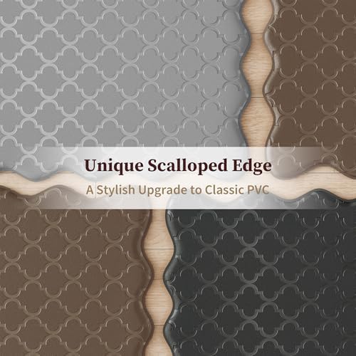 Arenarug Upgrade Scalloped Kitchen Mats for Floor 2PC, Navy Kitchen Rugs