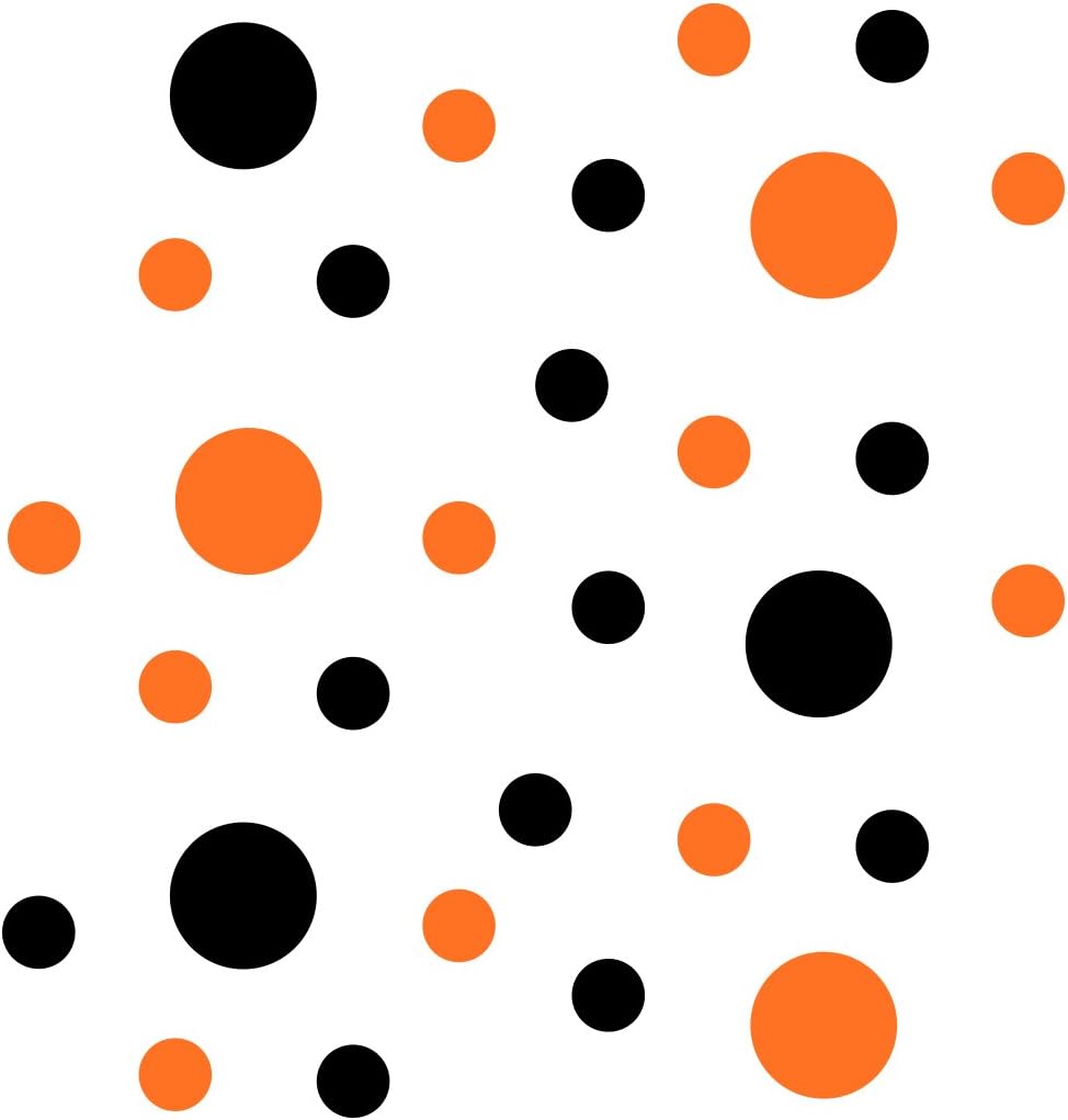 /Orange Vinyl Wall Stickers / 30 Decals / Black / 4 Inch