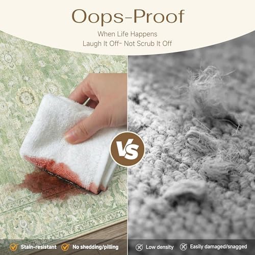 2x3 Green Neutral Area Rug
