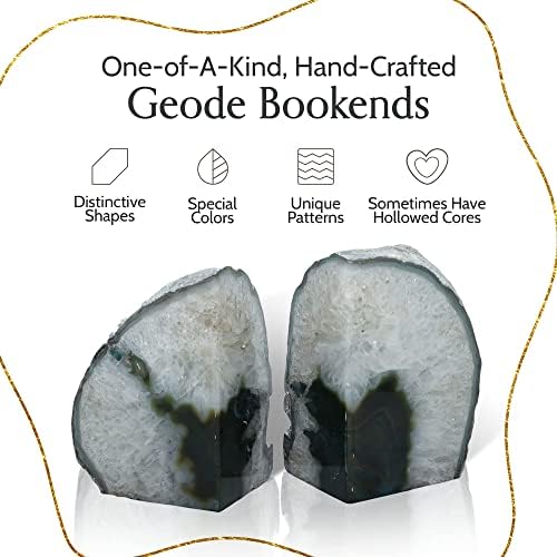 Agate Bookends / A+ Quality Geode / Green / A+ Grade 3 - 4 Lbs