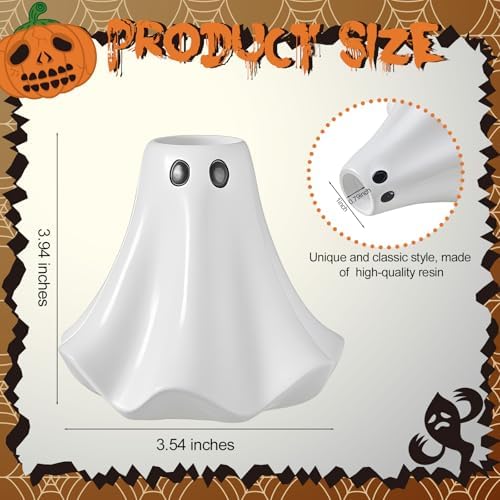 Conelist 2 Pcs Halloween Ghost Candle Holders Ceramic