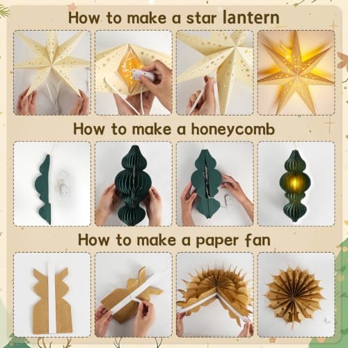 Christmas Honeycomb Snowflake Fans Hanging Ornamnets Set