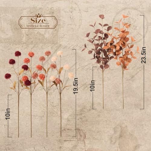 Fall Flowers Artificial for Decoration,10 PCS Mums Fall Decor for Home