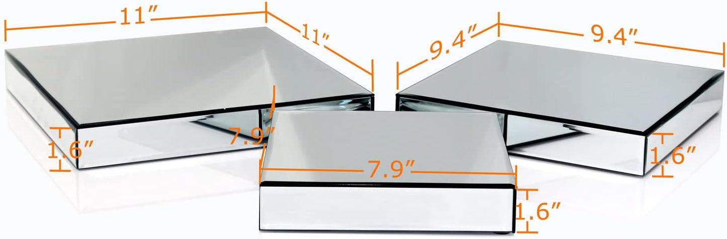 Mirror Display Riser Stands / Square 3PC / Set of 3