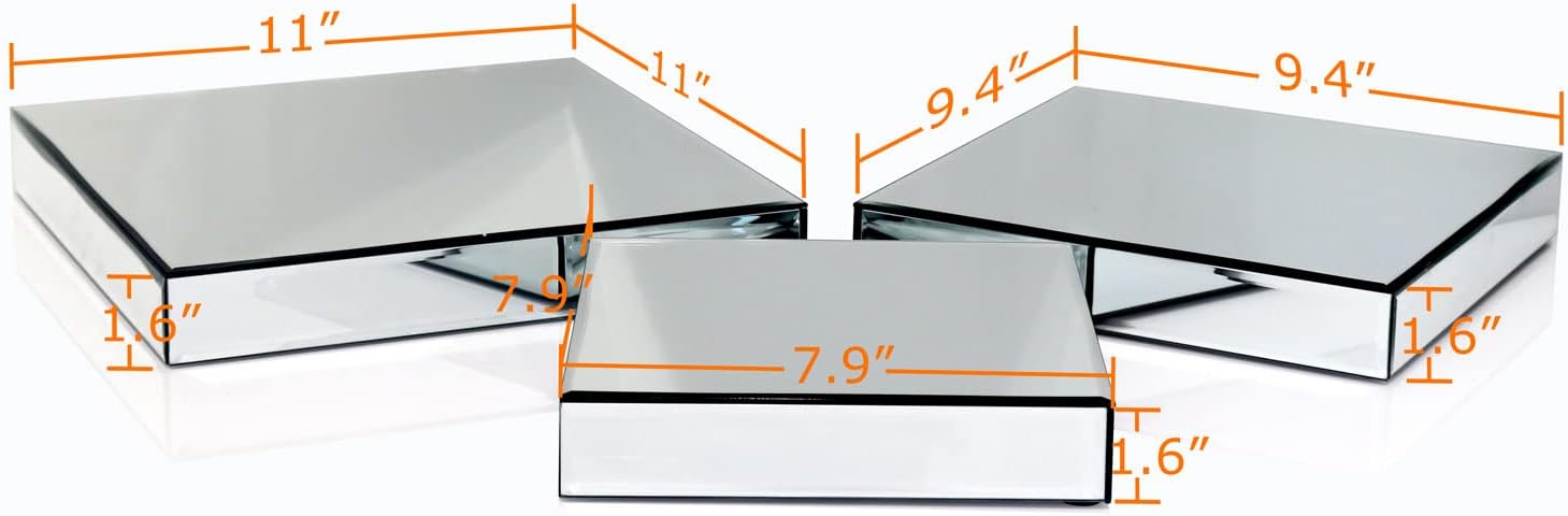 Mirror Display Riser Stands / Square 3PC / Set of 3