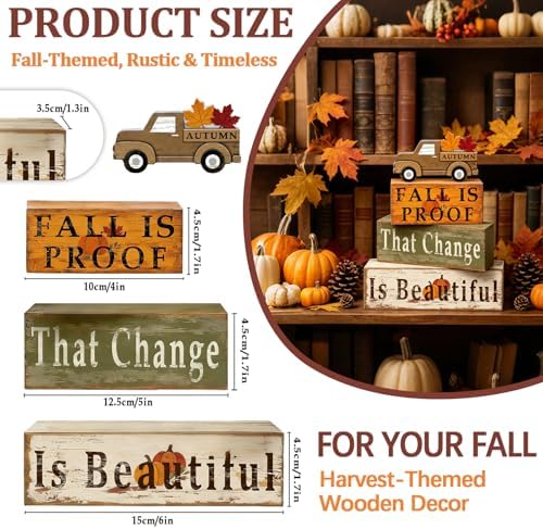 Leaves Truck Fall Decor, Fall Decorations for Home