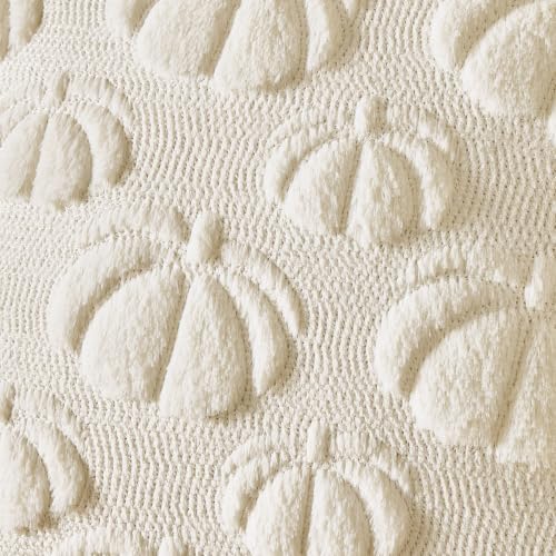 MIULEE Fall Decor Pillow Covers 18x18 Set of 2 Pumpkin Cream White
