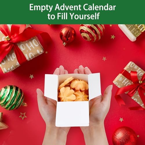 ONESING DIY 2026 Christmas Advent Calendar Boxes - 24 Days Countdown Calendar Gift for Adults and Kids Christmas Colorful Cardboard Number Boxes Make & Fill Your Own Advent Calendar Boxes-24 Pcs