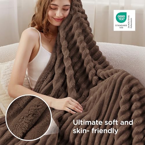 Bedsure Soft Twin XL Blanket for Bed Dorm Brown 66"x90"