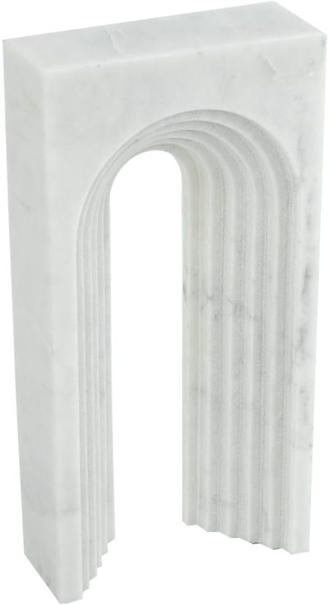Carved Modern Art Piece for Desk / White