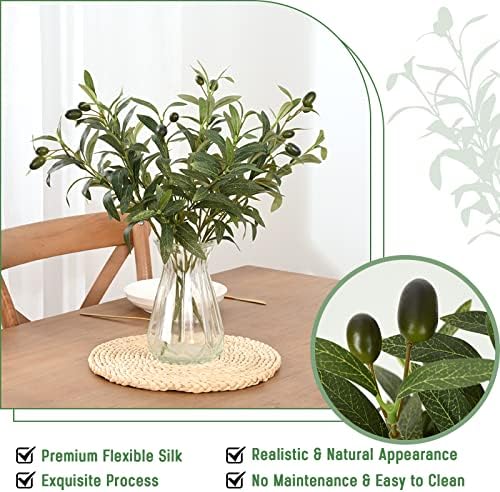 Faux Olive Branches for Vases / 18 / Set of 3