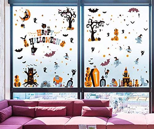 CCINEE Halloween Window Stickers - 10 Sheets Window Clings Decals for Party Decoration, Indoor & Outdoor Home Decor