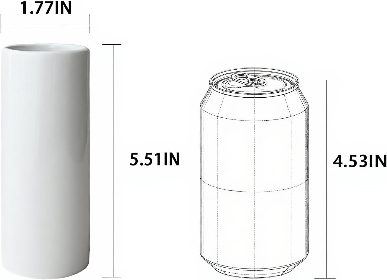 5.51'' Small Modern White Ceramic Vase / White - Style 3 / Set of 10
