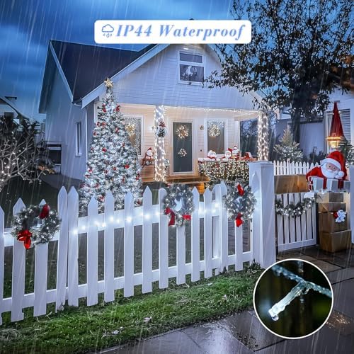 JMEXSUSS Clear Wire 720LED 230 FT White Christmas Lights with 8 Modes