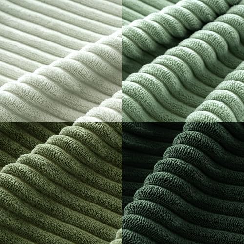 MIULEE Soft Corduroy Decorative Throw Pillow Covers Forest Green 20x20