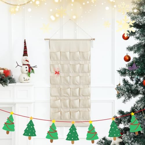 MONOBLANKS Fabric Hanging Advent Calendar with Pockets, Blank