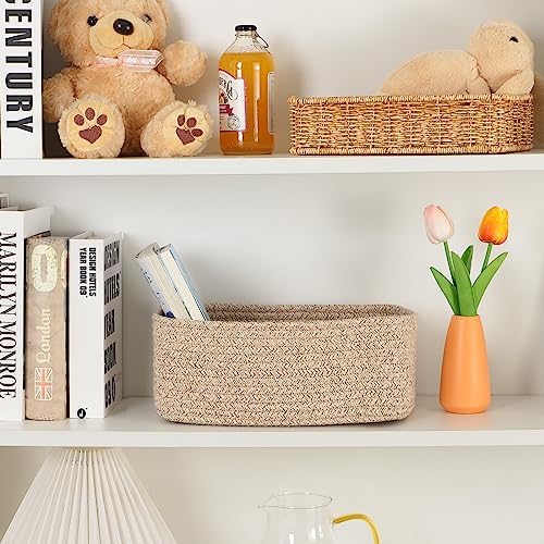 Woven Rope Baskets / L11.5xw7.5xh4.7 / Brown / Set of 3