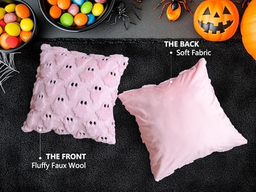 Halloween Pillow Covers 20x20 Set of 2 Pink Ghost Farmhouse Home Decor