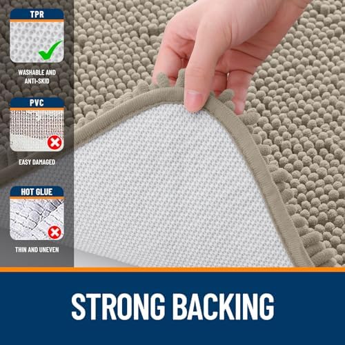 OLANLY Bathroom Rugs 30x20, Extra Soft Absorbent Chenille Bath Rugs