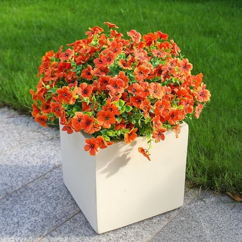 alyptus Artificial Mums for Outdoors – 12 Bundles UV Resistant Fall Flowers, Faux Outdoor Flowers & Fake Mums for Fall Decor