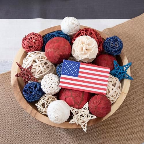 ANDALUCA American Flag Decorative 4th of July Large Vase Filler Bag with Orbs, Decorative Balls (Red, White & Blue)