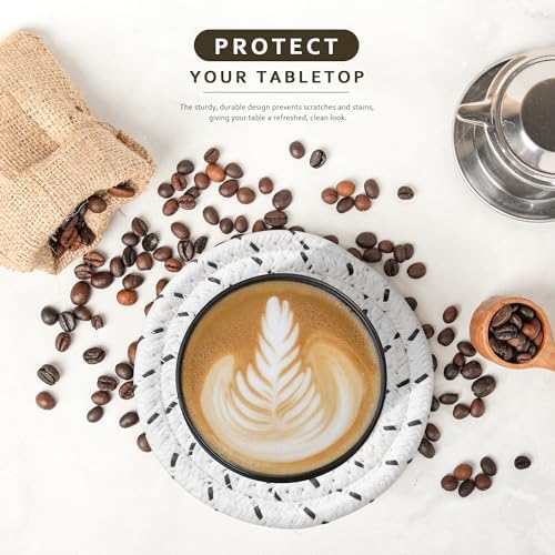 Lazebox Coasters Set of 8 for Drinks, 4 Inch Large Coasters for Coffee Table, Tabletop Protection for Hot & Cold