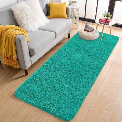 OLANLY 2x4 Machine Washable Runner Rugs for Hallway, Soft Fluffy Shaggy Bedside Rugs for Bedroom, Living Room, Indoor